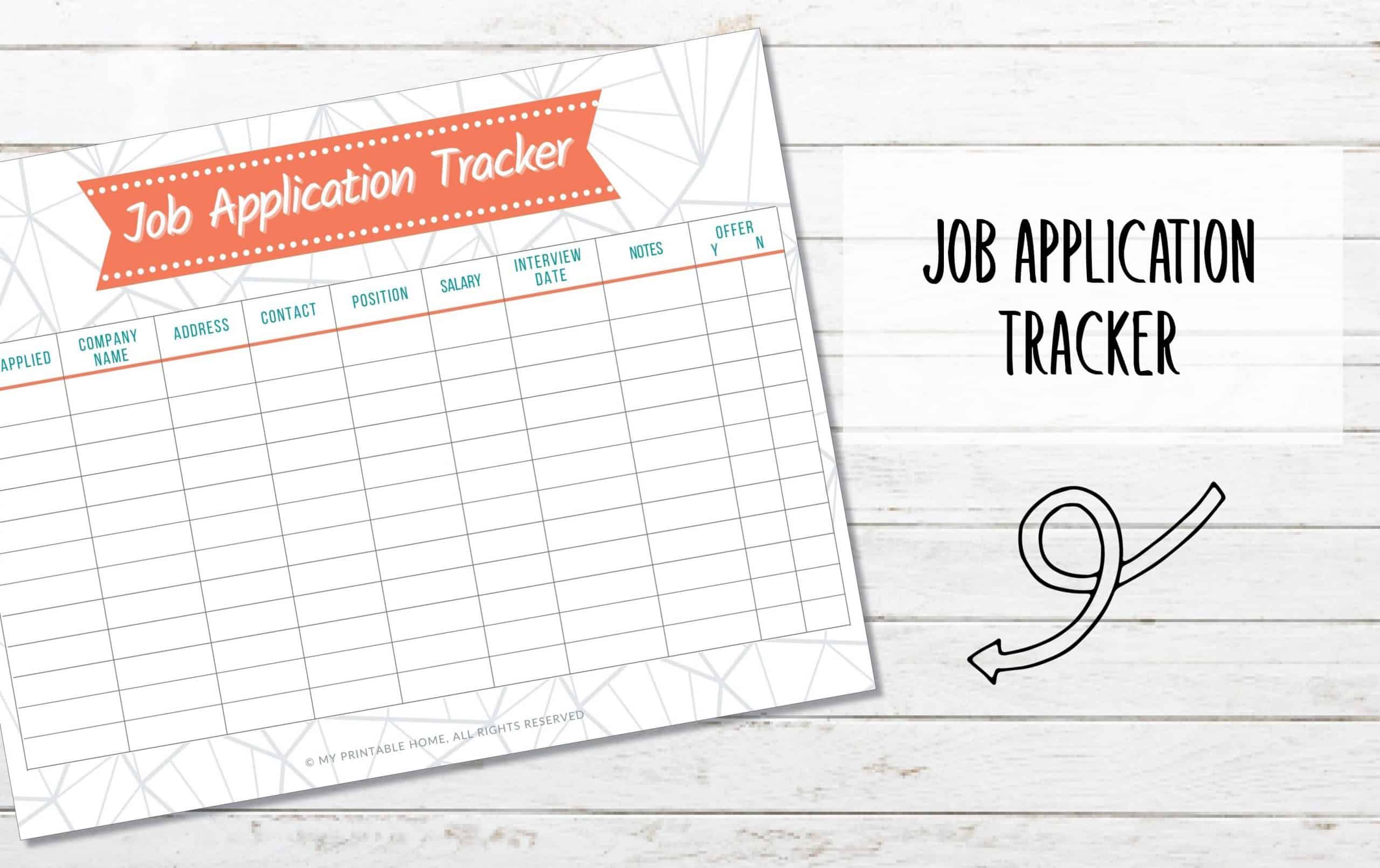 free printable job application tracker - my printable home